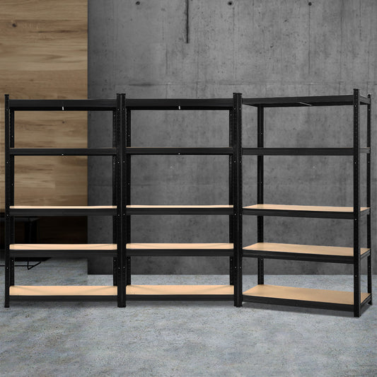 3X1.8M Garage Shelving Warehouse Rack Pallet Racking Storage Shelf Black