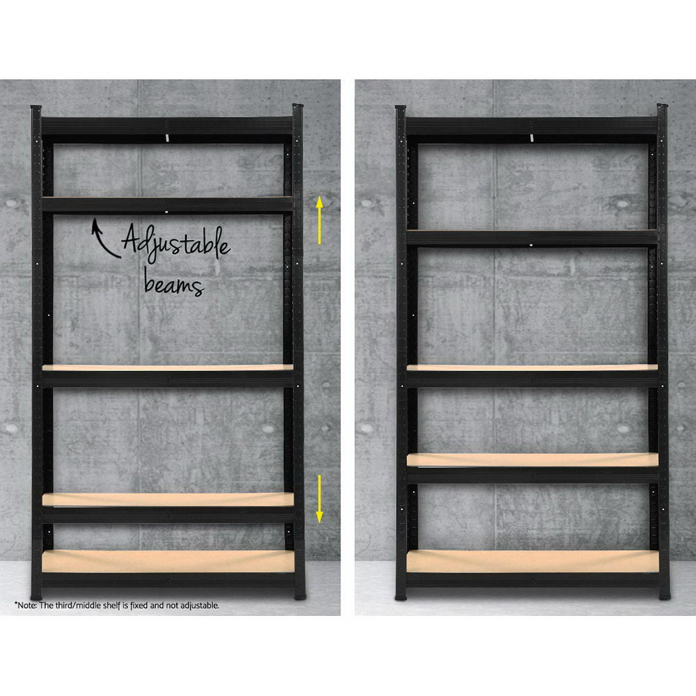 5X1.8M Garage Shelving Warehouse Rack Pallet Racking Storage Shelf Black