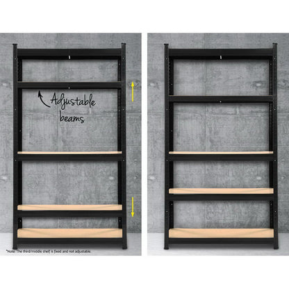5X1.8M Garage Shelving Warehouse Rack Pallet Racking Storage Shelf Black