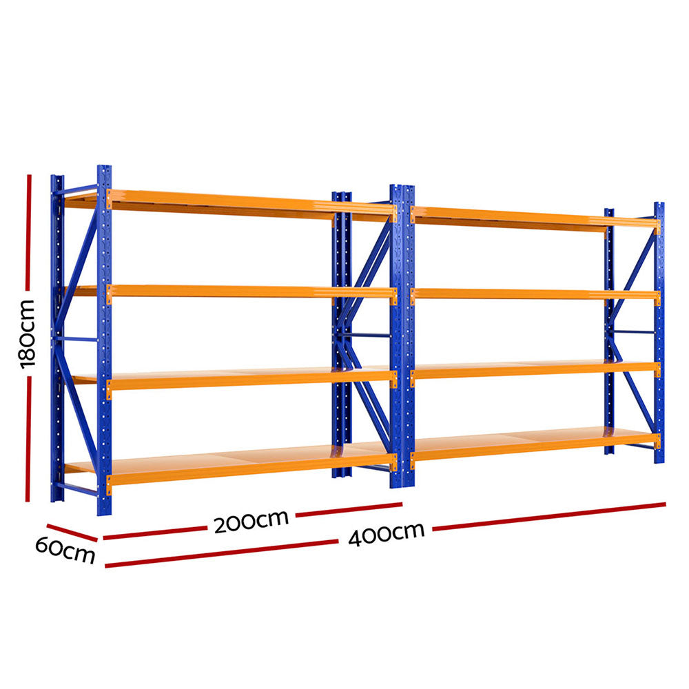 4Mx1.8M Garage Shelving Warehouse Rack Black