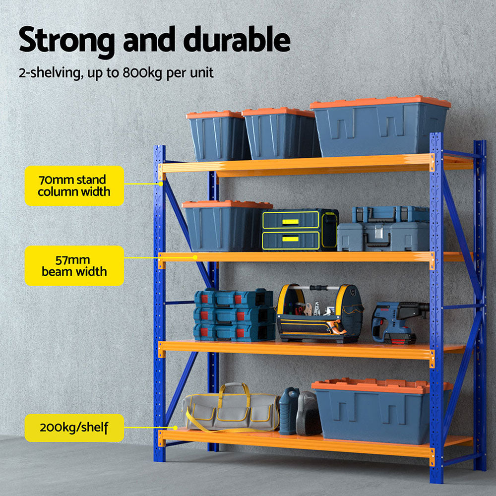 4Mx1.8M Garage Shelving Warehouse Rack Black