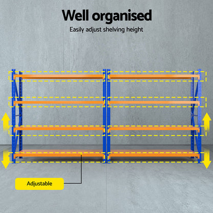4Mx1.8M Garage Shelving Warehouse Rack Black
