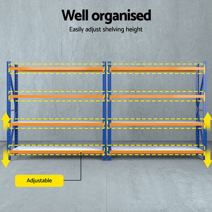 4Mx2M Garage Shelving Warehouse Rack Black