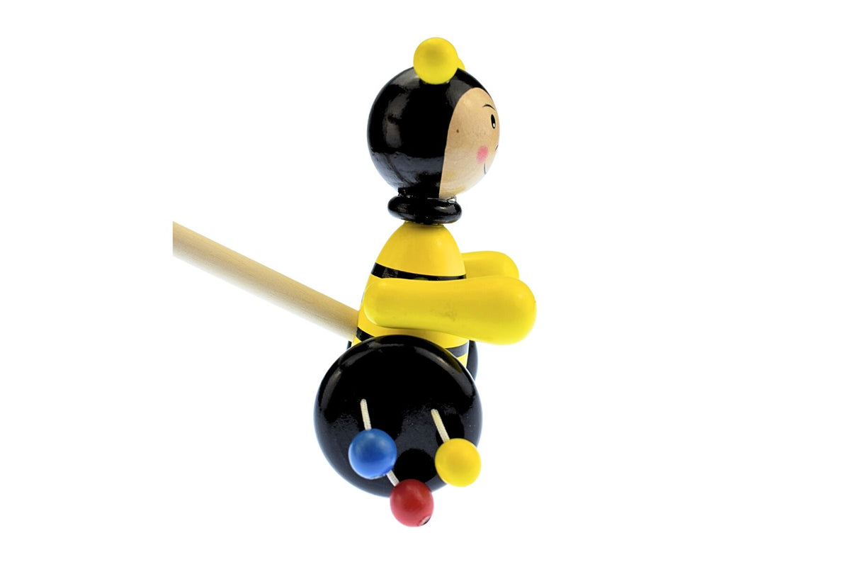 Wooden Push Along Bee Toy 12x6x16cm