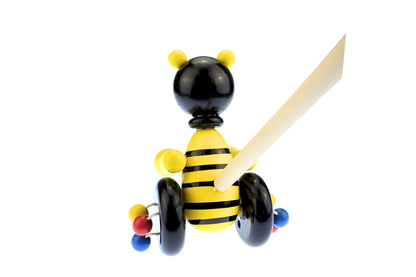 Wooden Push Along Bee Toy 12x6x16cm