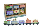 7-Piece Wooden Train Set With Farm Theme