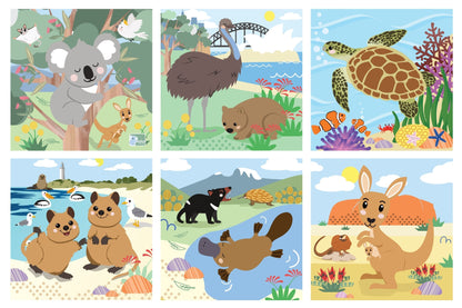 Wooden Animal Cube Puzzle 9pc 4.5x4.5cm