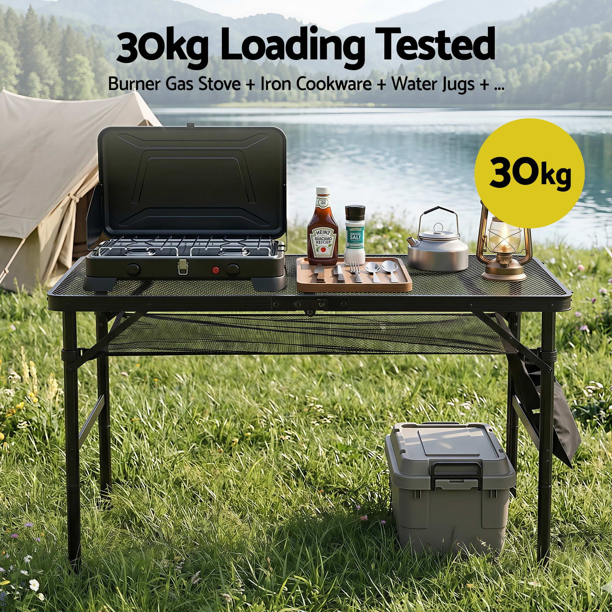 Portable Folding Camp BBQ Table 90x60cm | Home & Living - 4