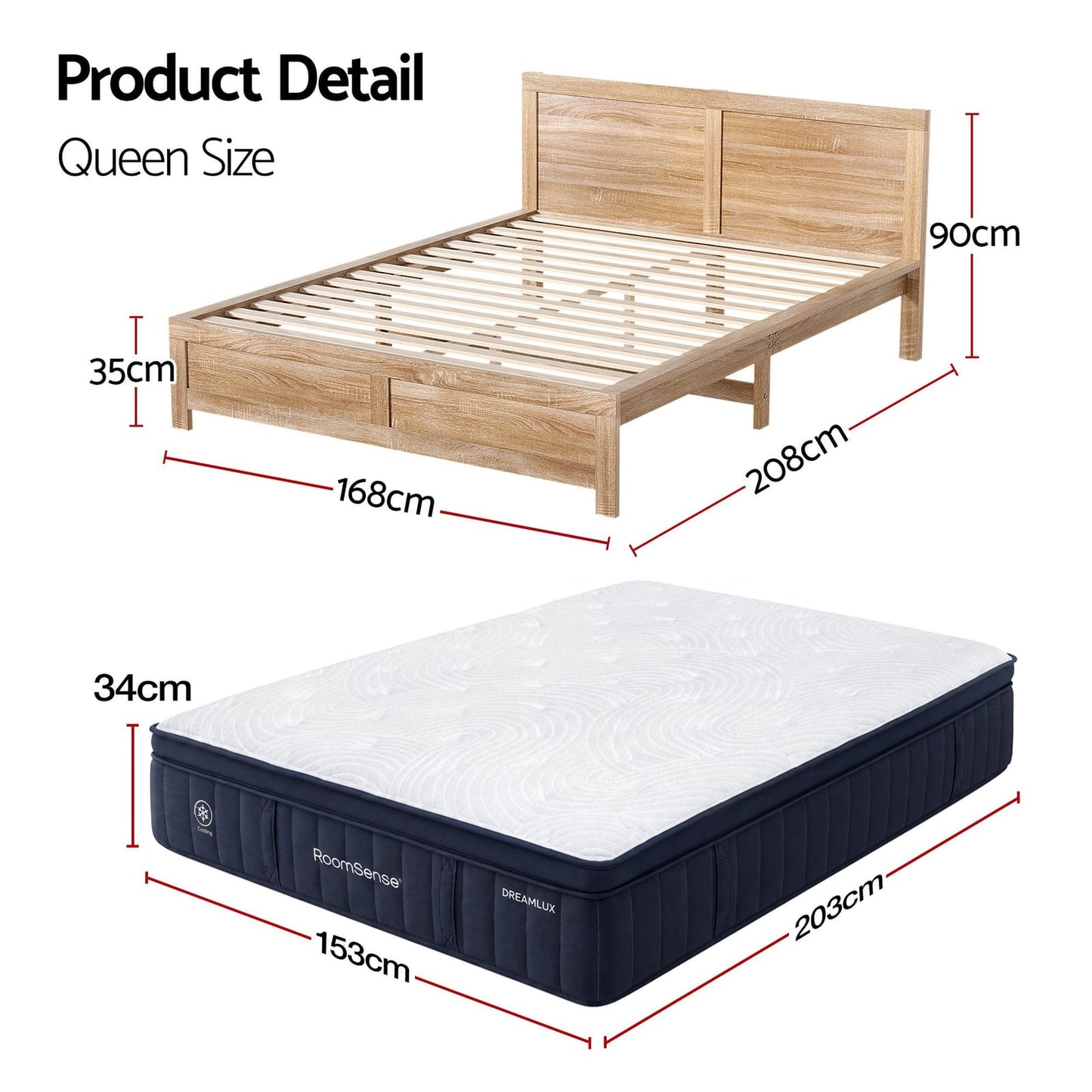Queen Medium Gel Mattress Bundle
