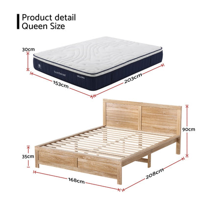 Natural bed frame 153x203cm, detail