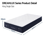 King Single Mattress 34cm Hybrid Pocket Spring | HomeAndLivig