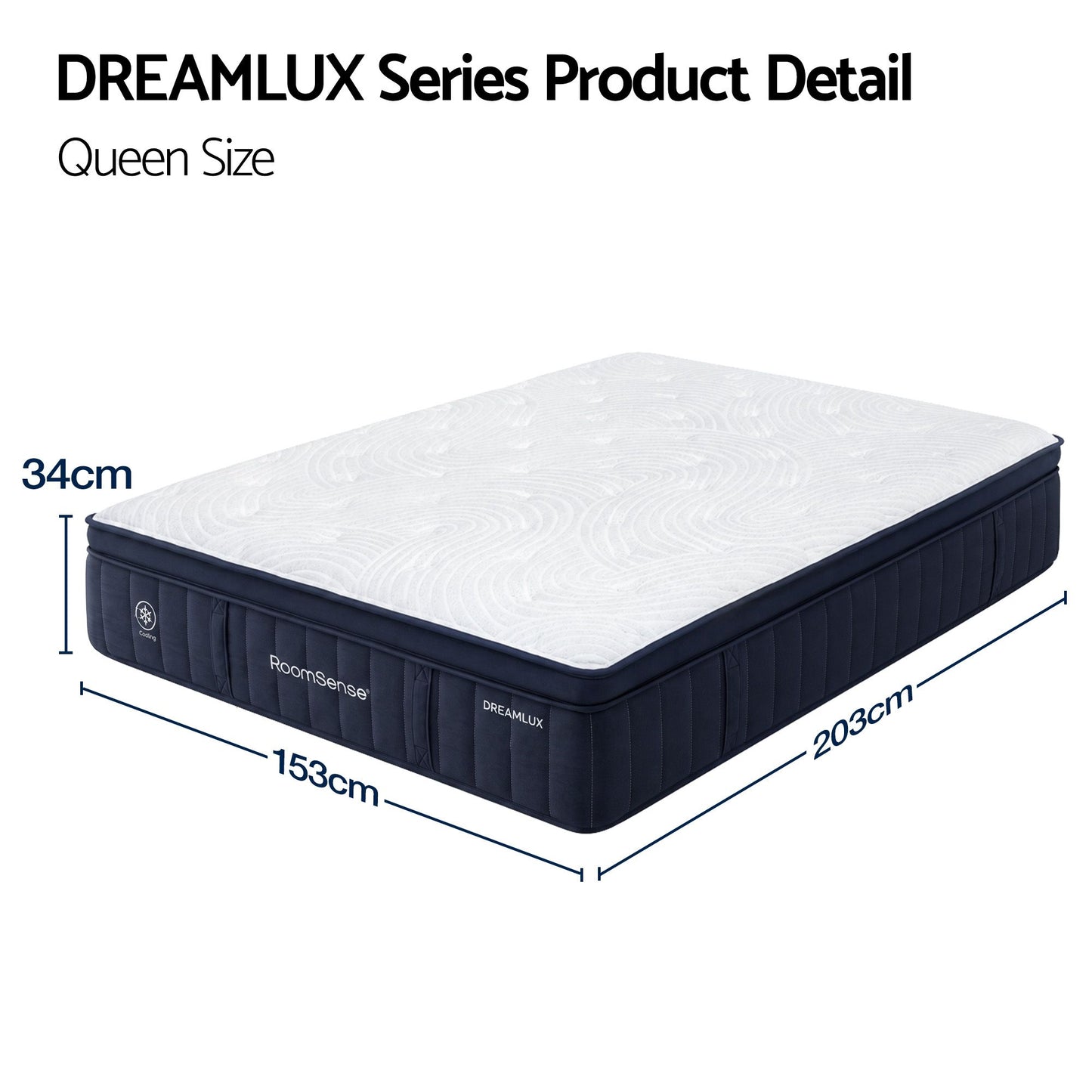 Queen Mattress 34cm Hybrid Pocket Spring | HomeAndLiving - 3