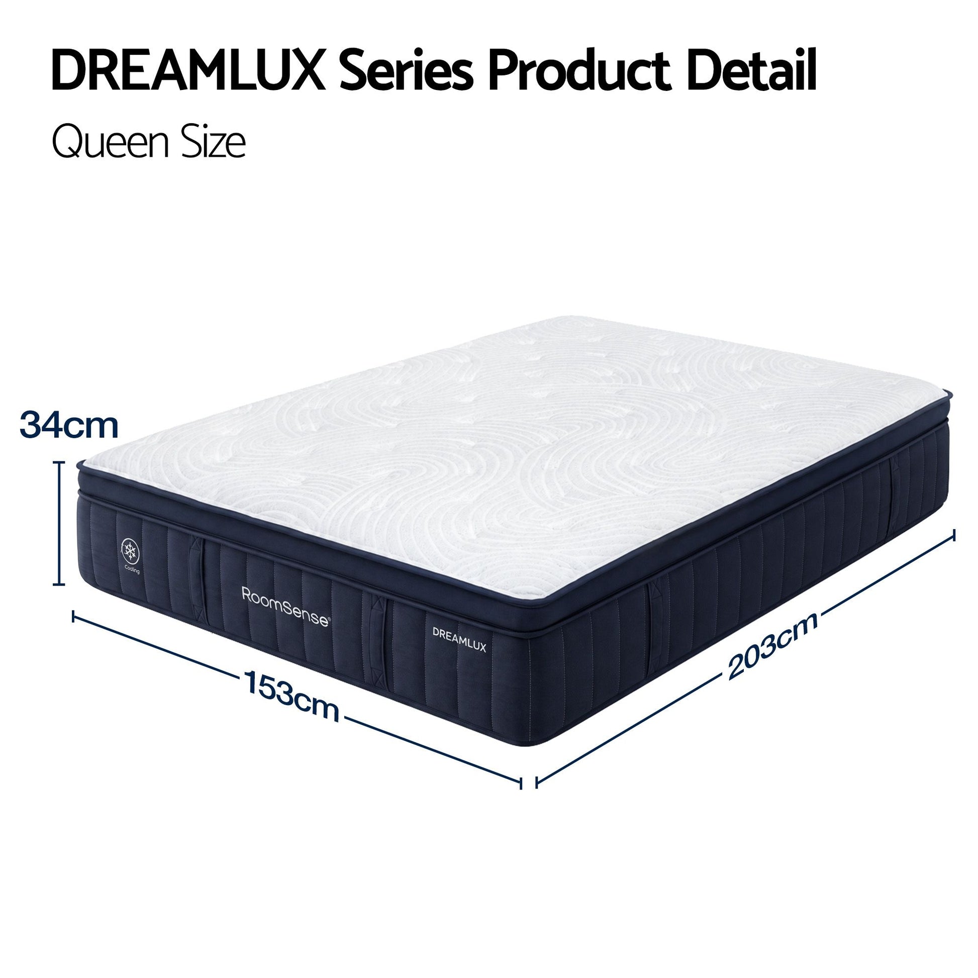 Queen Mattress 34cm Hybrid Pocket Spring | HomeAndLiving - 3