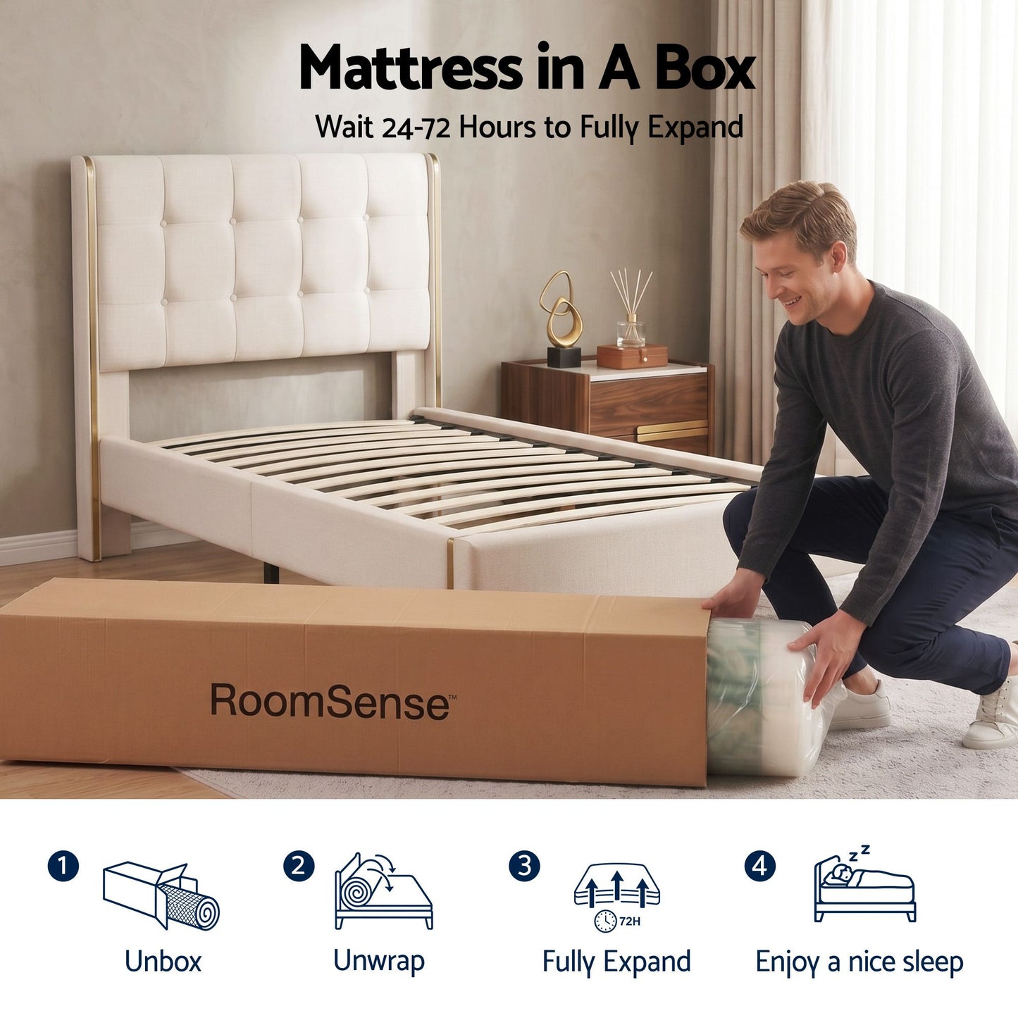 Queen Mattress 34cm Hybrid Pocket Spring | HomeAndLiving - 12