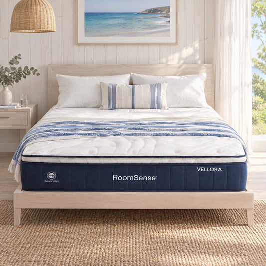 RoomSense Double Mattress , 30cm Medium Firm Hybrid Mattress with Latex Lumbar Support for Back Pain Relief , Pocket Spring Mattress Double Size in a Box