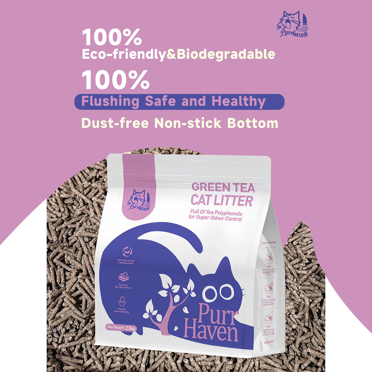 Green Tea Clumping Cat Litter 30kg 12 Pack | HomeAndLiving
