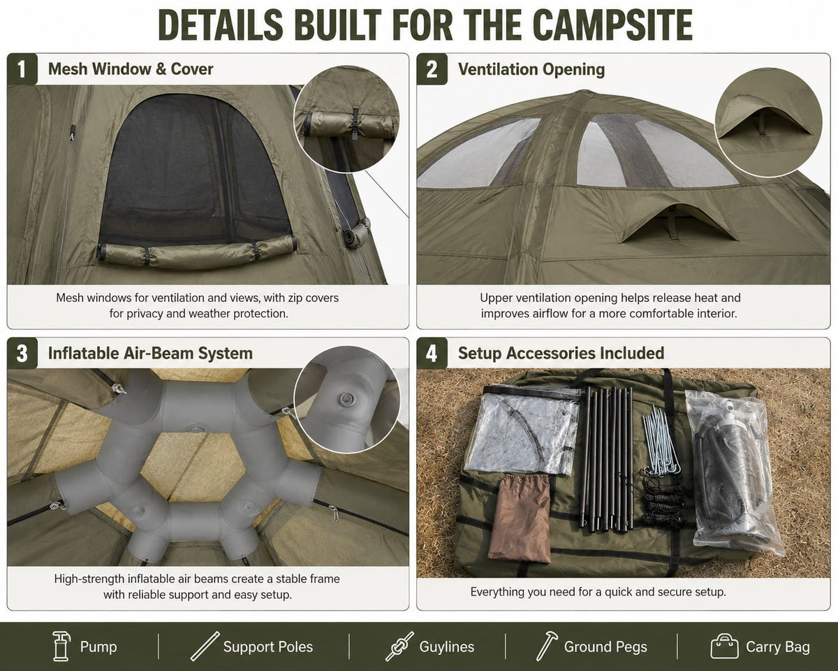 Inflatable Camping Tent Green King