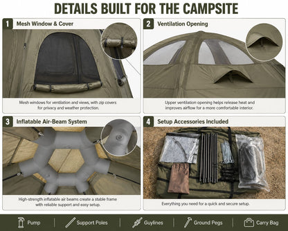 Inflatable Camping Tent Green King