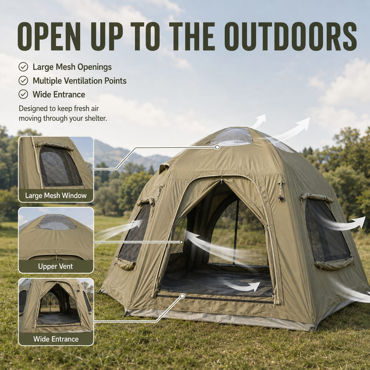 Inflatable Camping Tent Green King