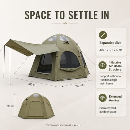 Inflatable Camping Tent Green King