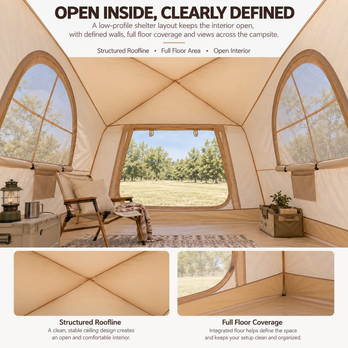 White tent 300x400cm, in room setting