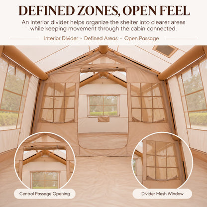 Inflatable Cabin Tent Large Khaki 300x400cm
