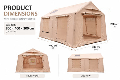 Inflatable Cabin Tent Large Khaki 300x400cm