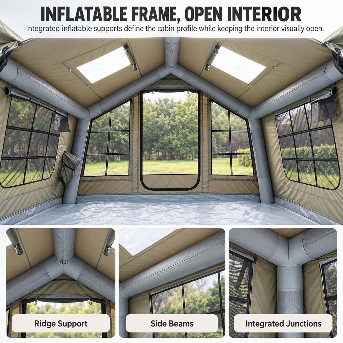 Inflatable Cabin Tent Grey 300x265cm