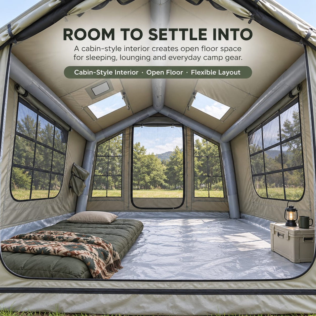 Inflatable Cabin Tent Grey 300x265cm