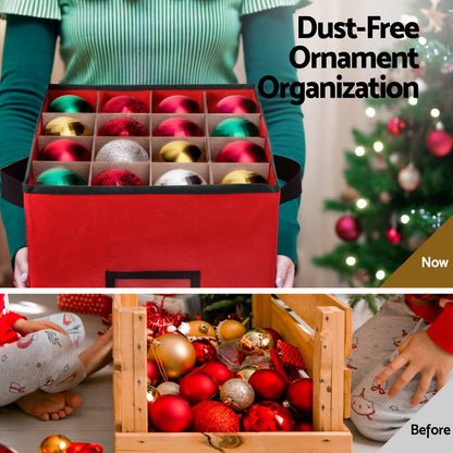 Christmas Baubles Storage Box with 64 Dividers