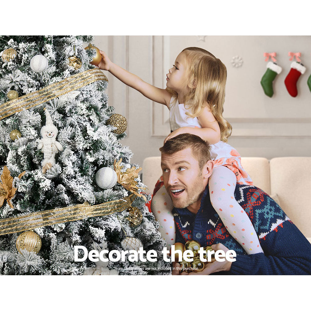Jingle Jollys Snowy Christmas Tree 2.4M 8FT Xmas Decorations