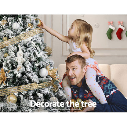 Jingle Jollys Snowy Christmas Tree 2.4M 8FT Xmas Decorations