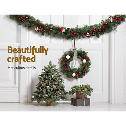 Festive 2.7M Christmas Garland with Ornaments for Tree Décor