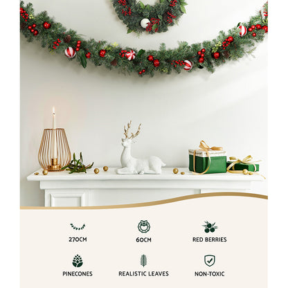 Christmas Garland and Wreath Set for Magical Tree Decor