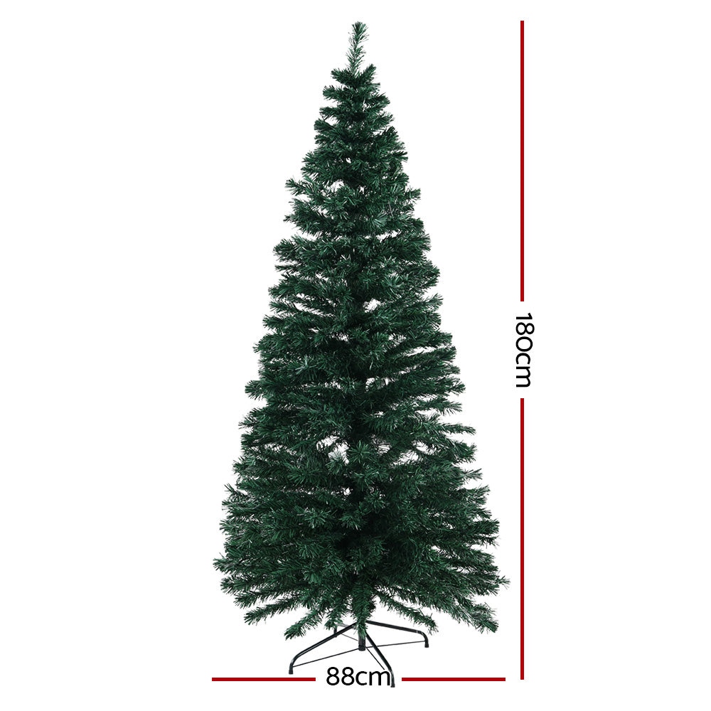 Jingle Jollys 1.8M 6FT LED Christmas Tree Optic Fiber Xmas Multi Colour Lights