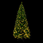 Jingle Jollys Christmas Tree 1.8M 6FT LED Xmas Fibre Optic Multi Warm White