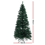 Jingle Jollys Christmas Tree 1.8M 6FT LED Xmas Fibre Optic Multi Warm White