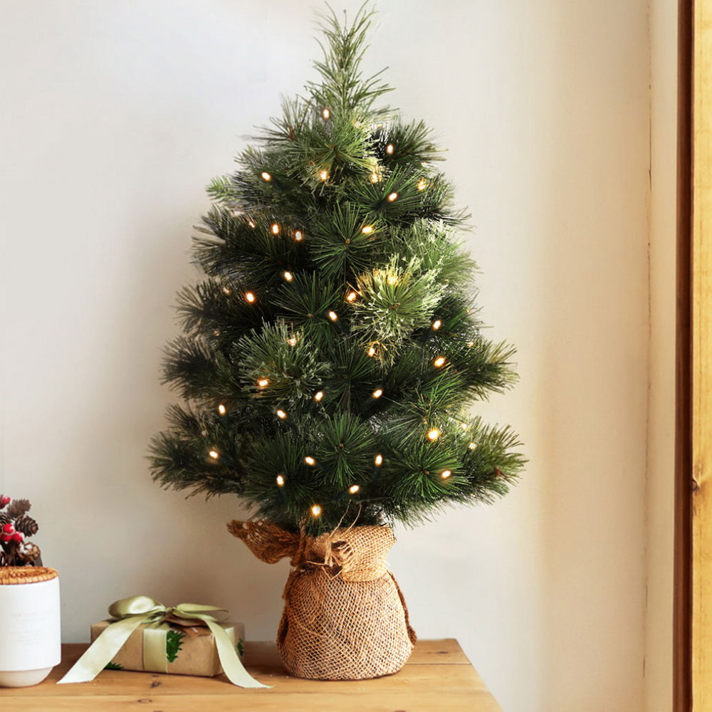 60cm Tabletop Christmas Tree - 8 Light Modes Timer