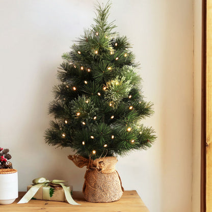 60cm Tabletop Christmas Tree - 8 Light Modes Timer