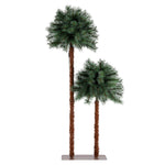 1.5m+1m LED Christmas Palm Trees - 2-in-1 Decoration