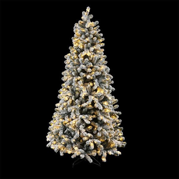  Christmas Tree 1.8m Snow Flocked LED Xmas Decoration 8 Light Modes