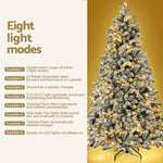 Christmas Tree 1.8m Snow Flocked LED Xmas Decoration 8 Light Modes