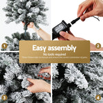 Christmas Tree 1.8m Snow Flocked LED Xmas Decoration 8 Light Modes