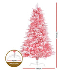 1.8m Pink Snowy Christmas Tree - 810 Tips Decoration