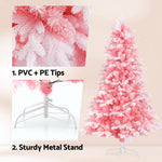 1.8m Pink Snowy Christmas Tree - 810 Tips Decoration