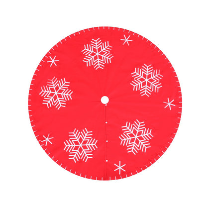 90cm Christmas Tree Skirt with Snowflake Ornaments