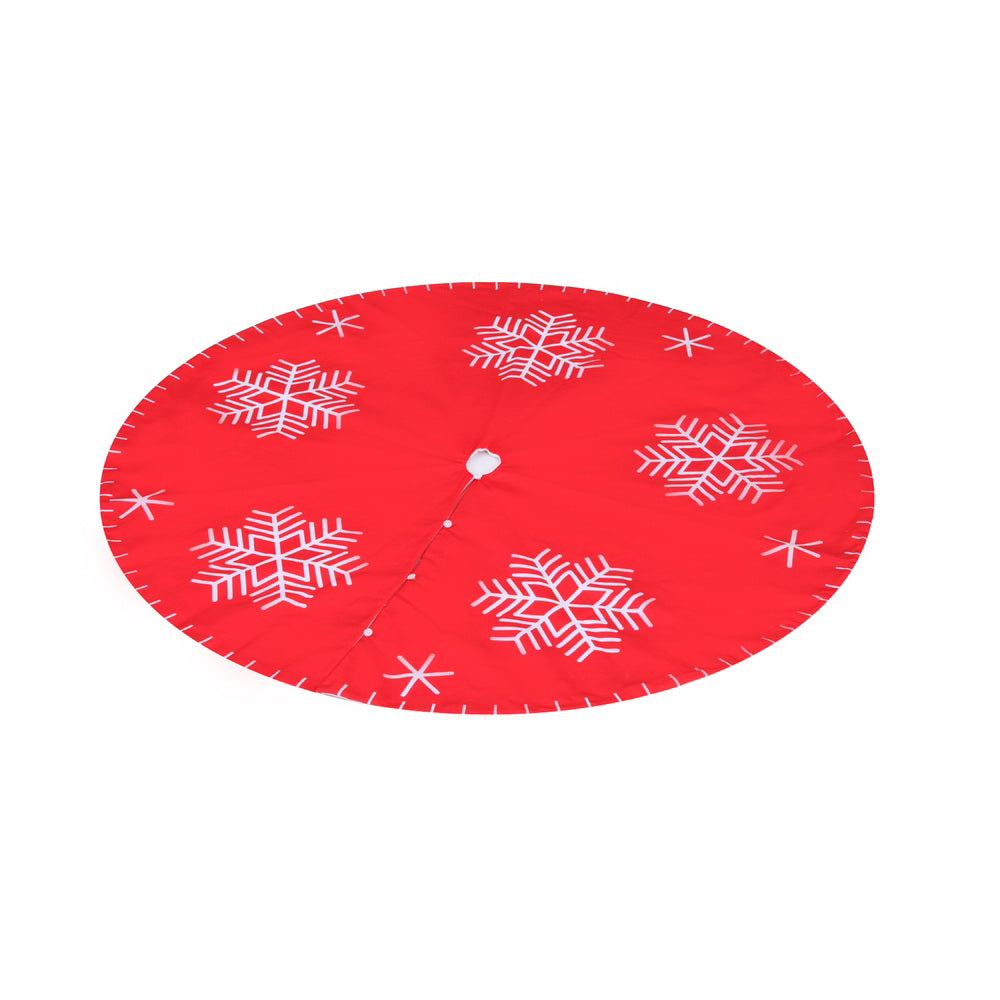 90cm Christmas Tree Skirt with Snowflake Ornaments
