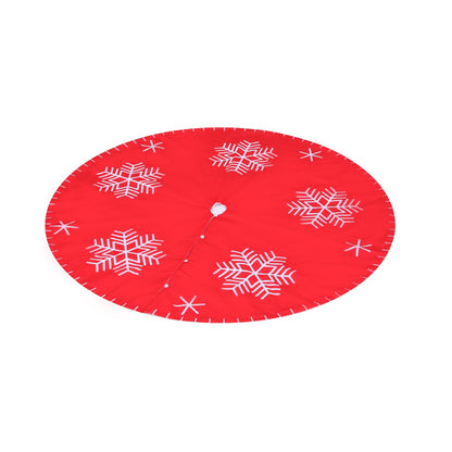 90cm Christmas Tree Skirt with Snowflake Ornaments