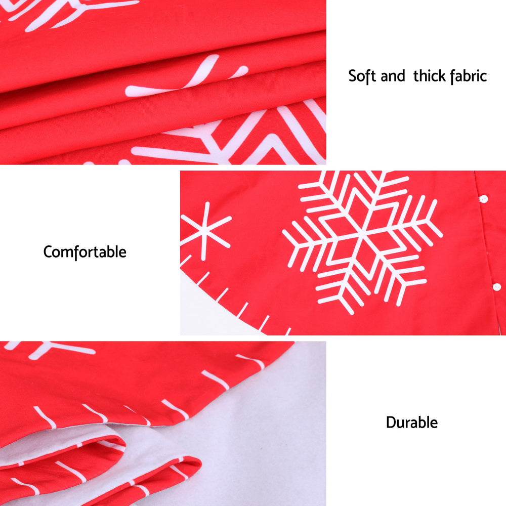 90cm Christmas Tree Skirt with Snowflake Ornaments