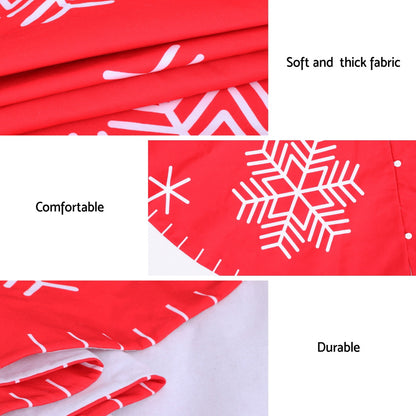 90cm Christmas Tree Skirt with Snowflake Ornaments